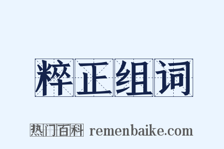 粹正组词是什么意思的图片